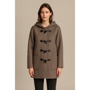 J. Jill Wool Angora Rabbit Hair Hooded Toggle Coat
